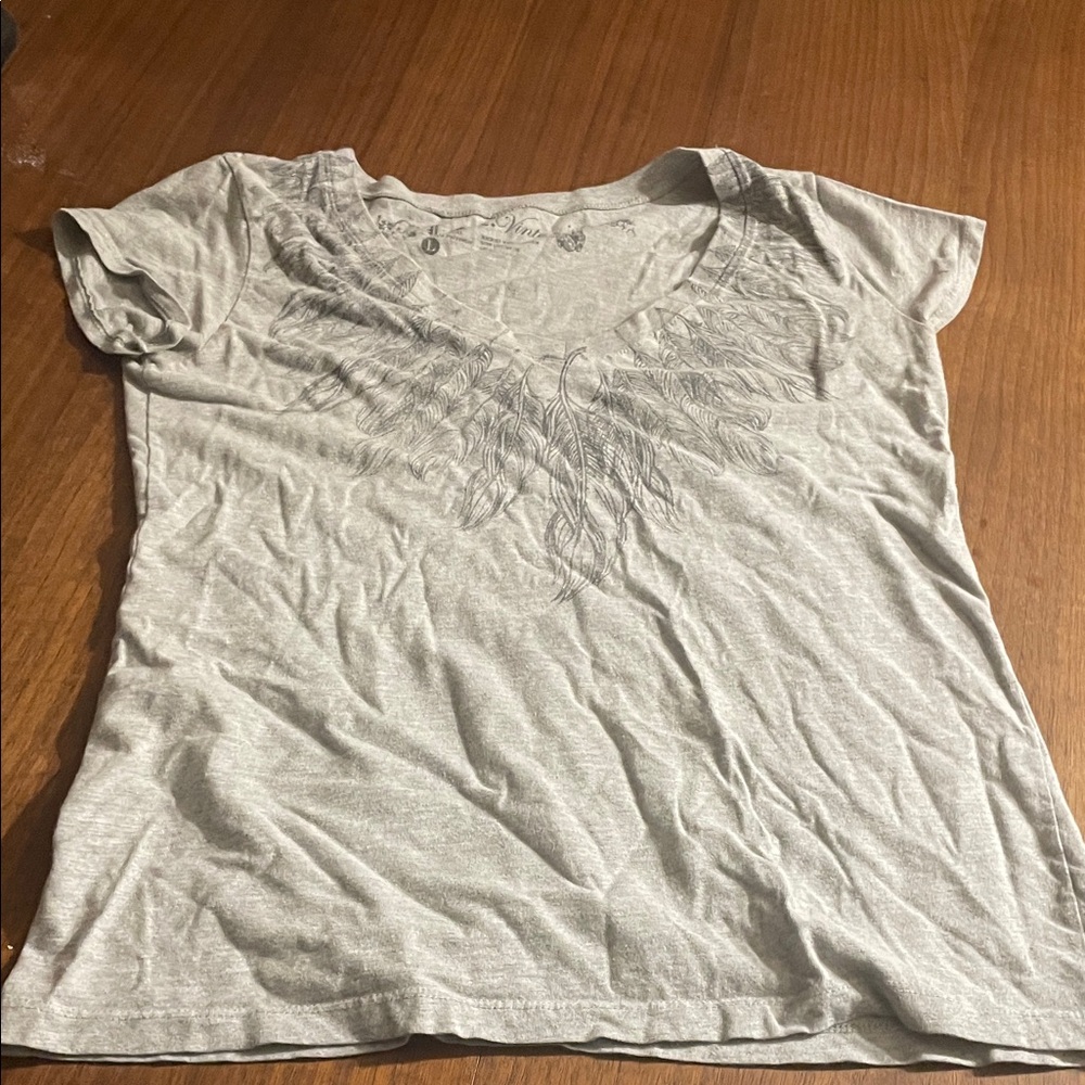 L.O.L. Vintage Light Gray Embroidered Tee